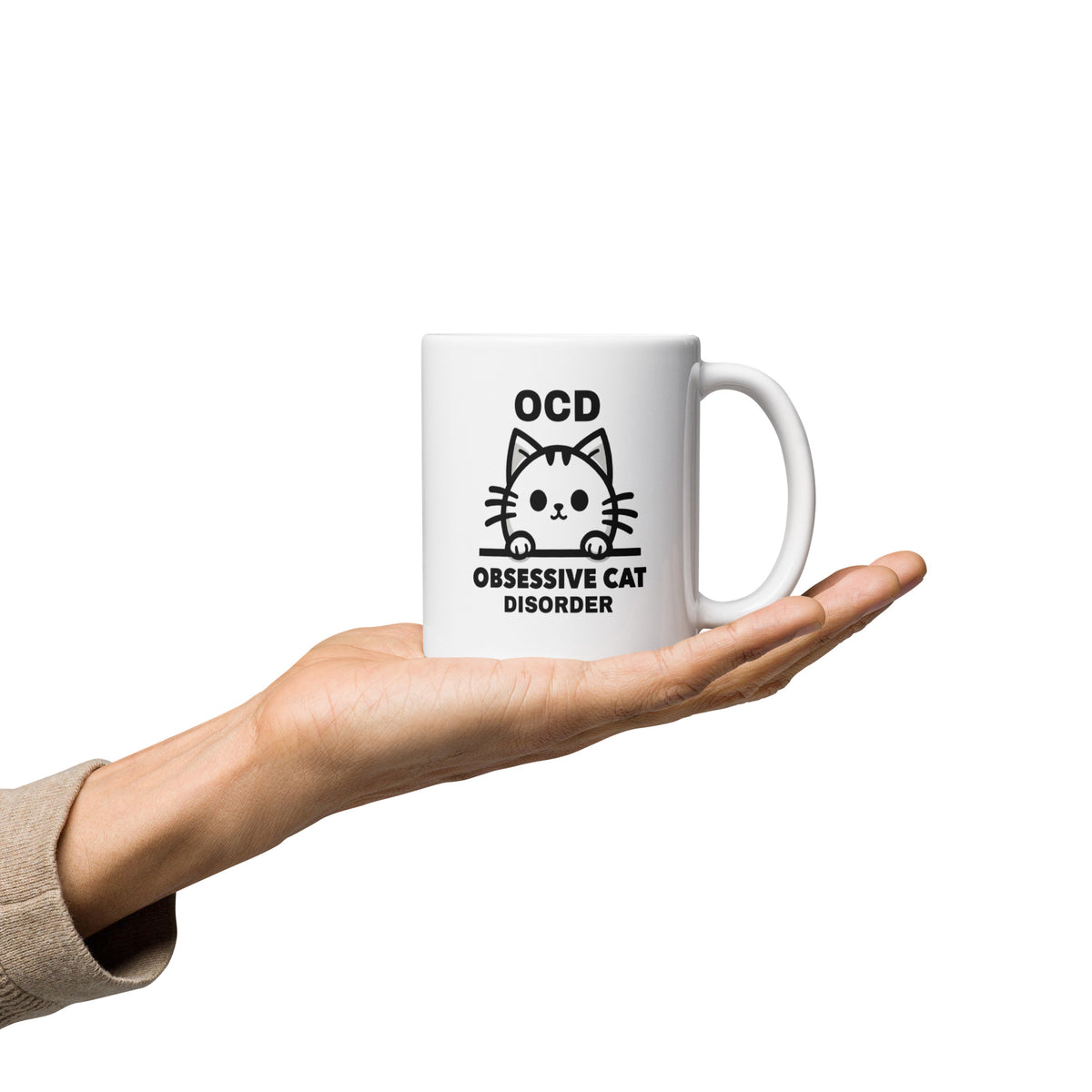 Cat Mug - OCD Obsessive Cat Disorder - Funny Cat Lover Gift for Cat Mom Dad - Sarcastic Pet Owner Coffee Mug
