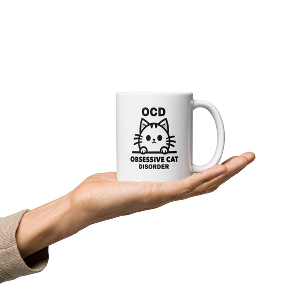Cat Mug - OCD Obsessive Cat Disorder - Funny Cat Lover Gift for Cat Mom Dad - Sarcastic Pet Owner Coffee Mug
