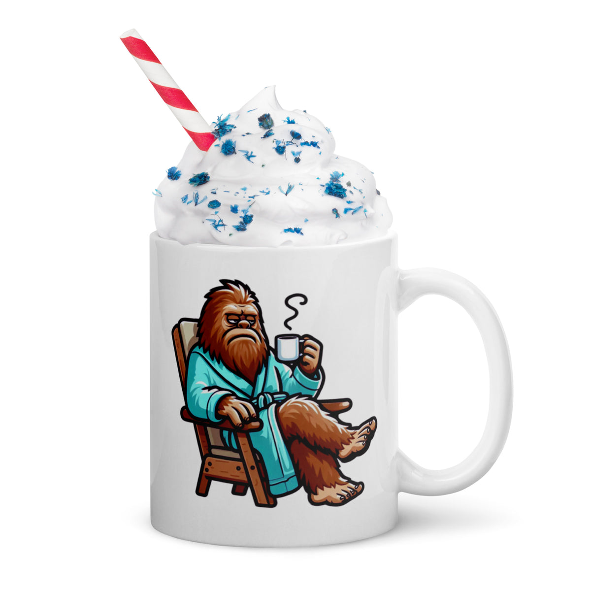 Grumpy Bigfoot Mug - Sasquatch Coffee Cup - Funny Cryptid Gift for Campers - Outdoor Camping Humor