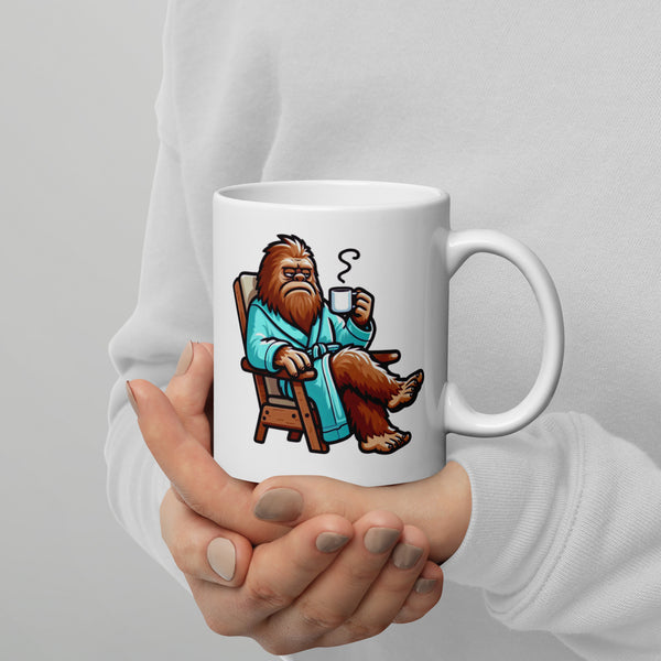 Grumpy Bigfoot Mug - Sasquatch Coffee Cup - Funny Cryptid Gift for Campers - Outdoor Camping Humor