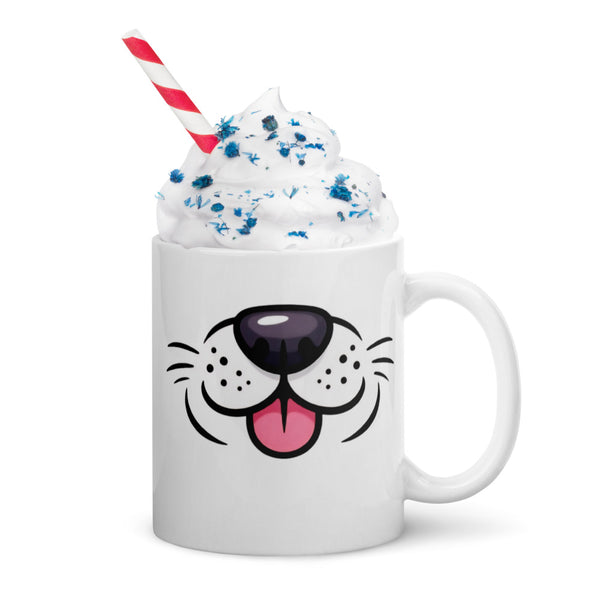 Dog Face Mug - Funny Dog Lover Gift - Cute Puppy Coffee Mug - Dog Mom, Dog Dad Gift