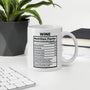 Wine Lover Gift Mug - Funny Nutrition Facts Coffee Mug for Mom - Sarcastic Wine Humor Gift
