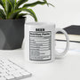 Beer Lover Gift Mug - Funny Nutrition Facts Coffee Mug for Dad Men - Sarcastic Beer Drinker Man Cave Gift
