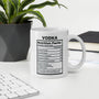 Vodka Lover Gift Mug - Funny Nutrition Facts Coffee Mug for Her Him - Sarcastic Vodka Drinker Party Gift