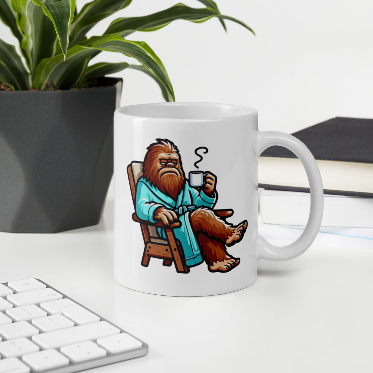 Grumpy Bigfoot Mug - Sasquatch Coffee Cup - Funny Cryptid Gift for Campers - Outdoor Camping Humor