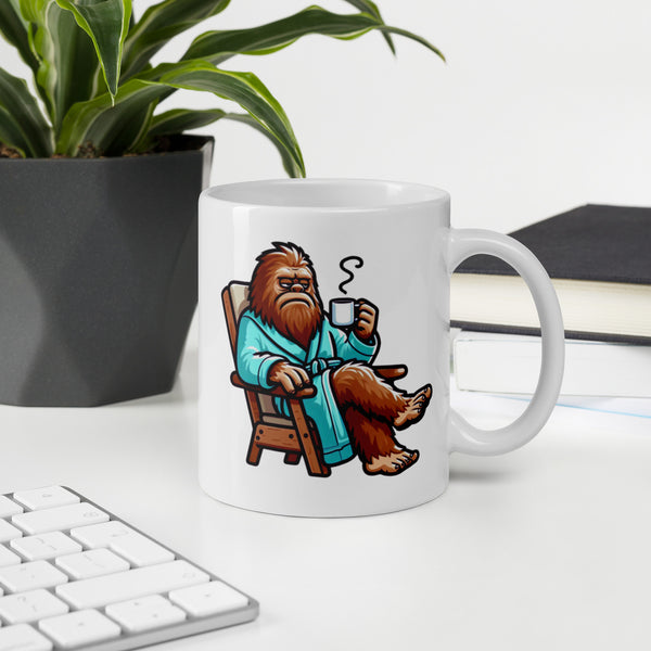 Grumpy Bigfoot Mug - Sasquatch Coffee Cup - Funny Cryptid Gift for Campers - Outdoor Camping Humor