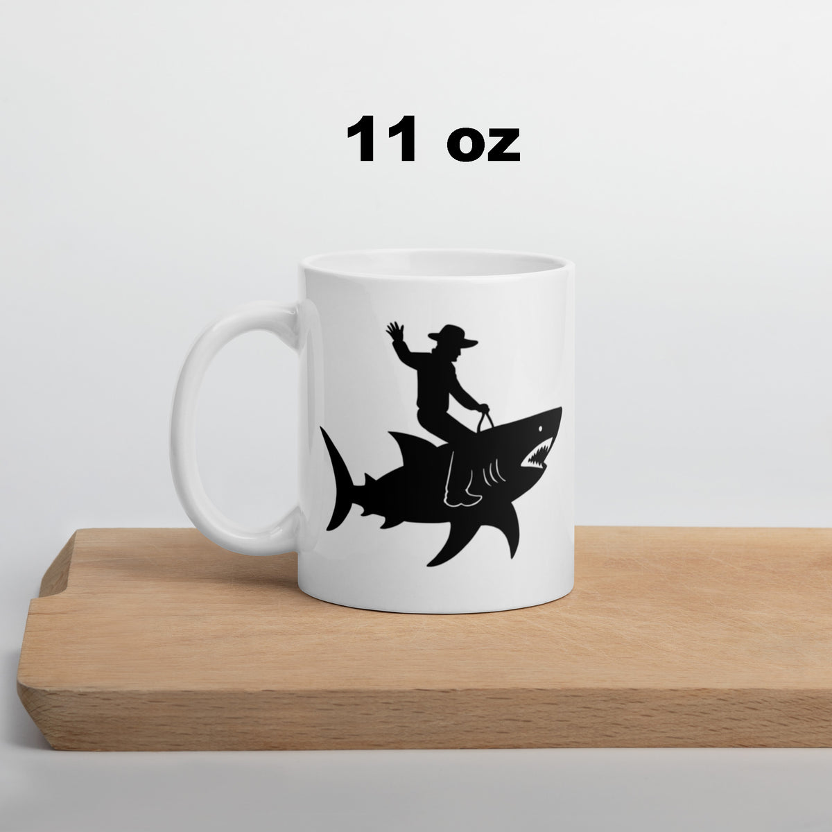 Cowboy Shark Mug - Funny Coffee Mug for Men Dad - Sarcastic Gift Birthday Fathers Day - 11oz 15oz 20oz Ceramic Cup
