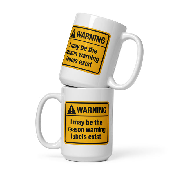 Warning Label Coffee Mug Funny - Sarcastic Gift for Him Her - Novelty Humor Mug Gag Gift
