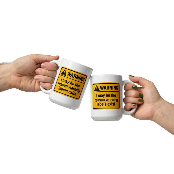 Warning Label Coffee Mug Funny - Sarcastic Gift for Him Her - Novelty Humor Mug Gag Gift