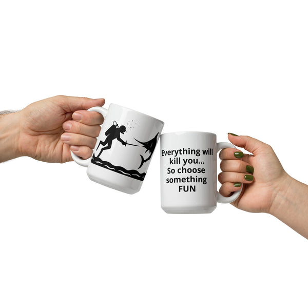 Scuba Diving Mug - Funny Diver Gift - Ocean Adventure Coffee Mug - Swordfish Fencing - Motivational Quote