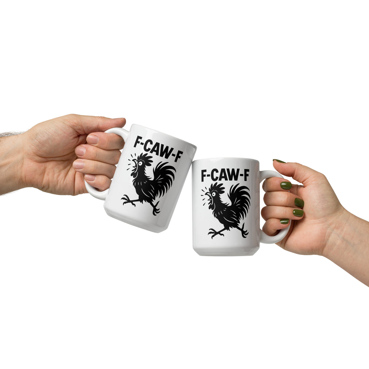 Rooster Coffee Mug Funny - F-CAW-F Sarcastic Gag Gift for Friends Coworkers - Grumpy Chicken Ceramic Cup