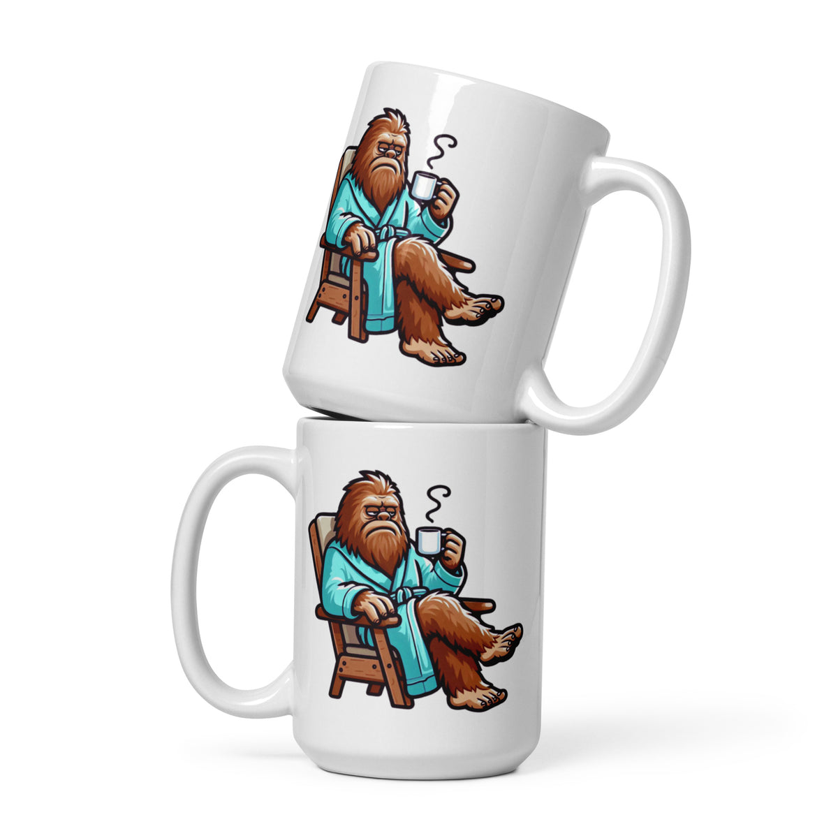 Grumpy Bigfoot Mug - Sasquatch Coffee Cup - Funny Cryptid Gift for Campers - Outdoor Camping Humor