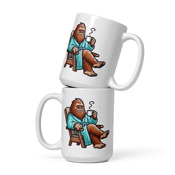 Grumpy Bigfoot Mug - Sasquatch Coffee Cup - Funny Cryptid Gift for Campers - Outdoor Camping Humor