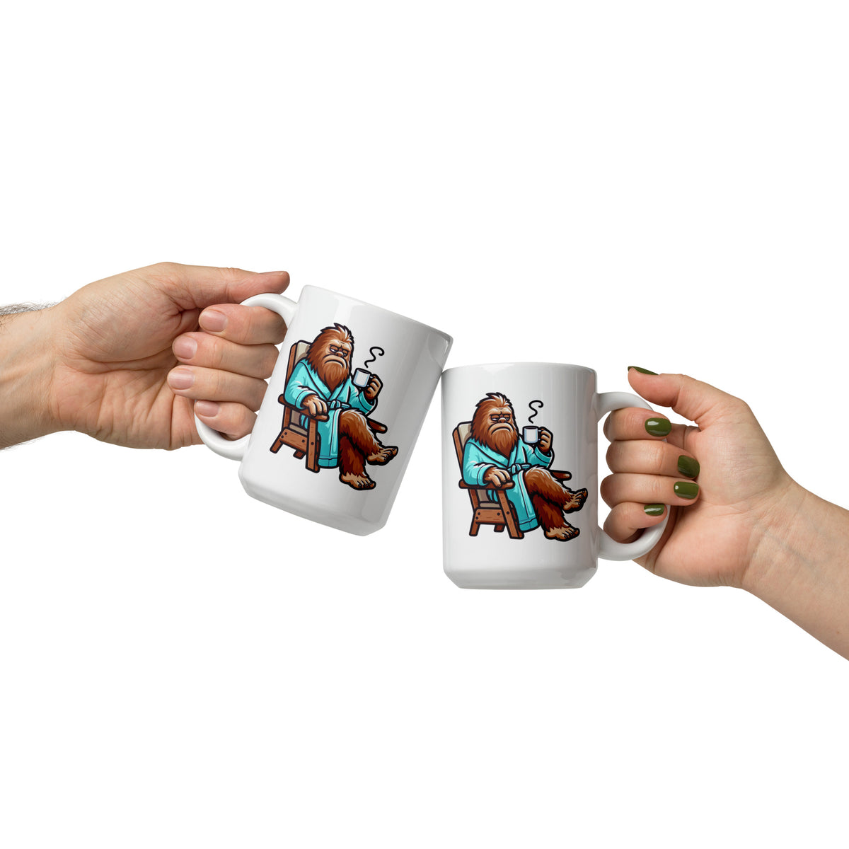 Grumpy Bigfoot Mug - Sasquatch Coffee Cup - Funny Cryptid Gift for Campers - Outdoor Camping Humor