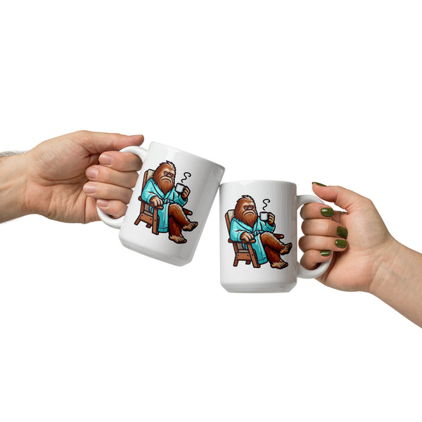 Grumpy Bigfoot Mug - Sasquatch Coffee Cup - Funny Cryptid Gift for Campers - Outdoor Camping Humor