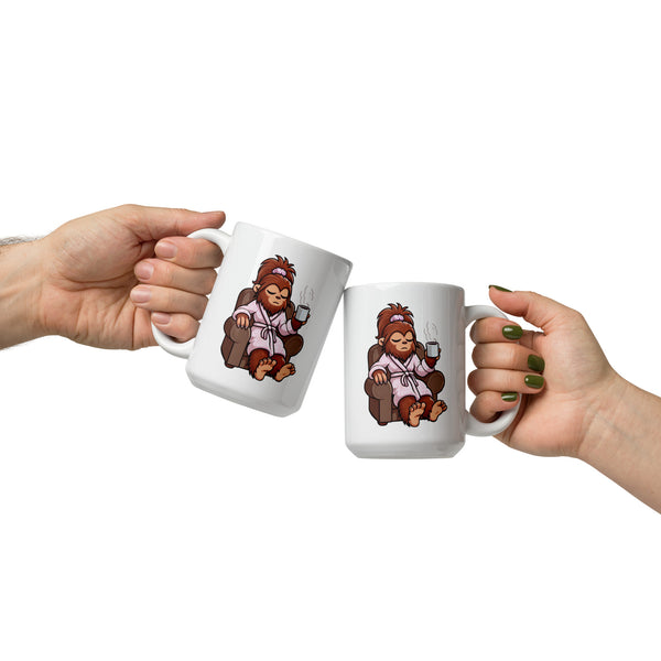 Grumpy Lady Bigfoot Mug - Sasquatch Coffee Cup - Funny Cryptid Gift for Coffee Lovers