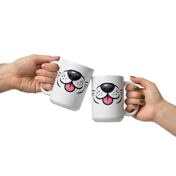 Dog Face Mug - Funny Dog Lover Gift - Cute Puppy Coffee Mug - Dog Mom, Dog Dad Gift
