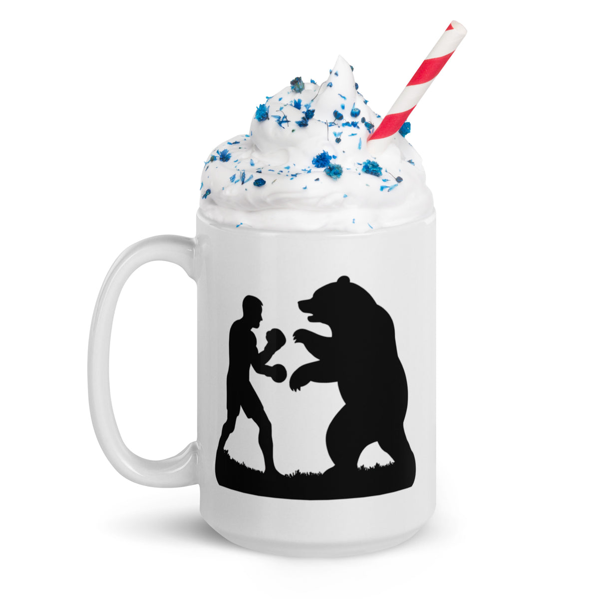 Boxing Bear Mug - Funny Motivational Quote Coffee Cup for Men Dad Fighter Outdoorsman - Adventure Gift