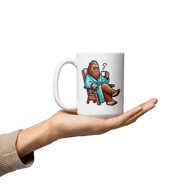 Grumpy Bigfoot Mug - Sasquatch Coffee Cup - Funny Cryptid Gift for Campers - Outdoor Camping Humor