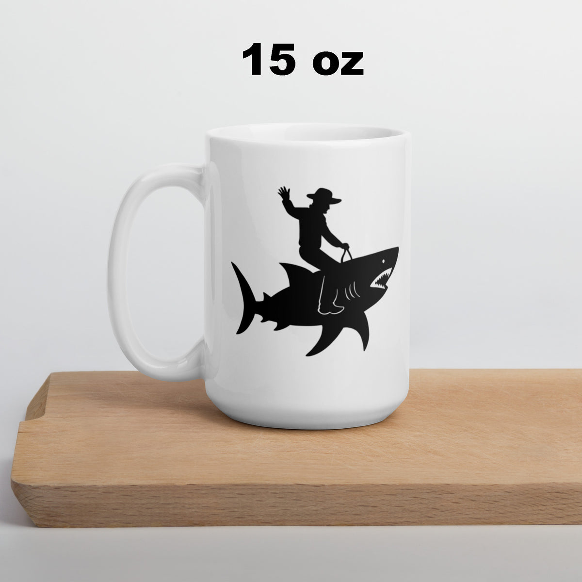 Cowboy Shark Mug - Funny Coffee Mug for Men Dad - Sarcastic Gift Birthday Fathers Day - 11oz 15oz 20oz Ceramic Cup