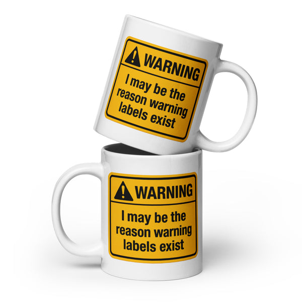 Warning Label Coffee Mug Funny - Sarcastic Gift for Him Her - Novelty Humor Mug Gag Gift