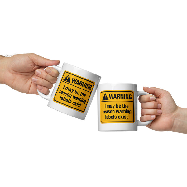 Warning Label Coffee Mug Funny - Sarcastic Gift for Him Her - Novelty Humor Mug Gag Gift