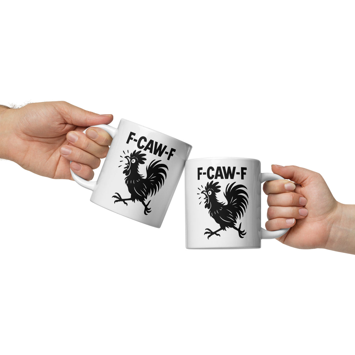 Rooster Coffee Mug Funny - F-CAW-F Sarcastic Gag Gift for Friends Coworkers - Grumpy Chicken Ceramic Cup