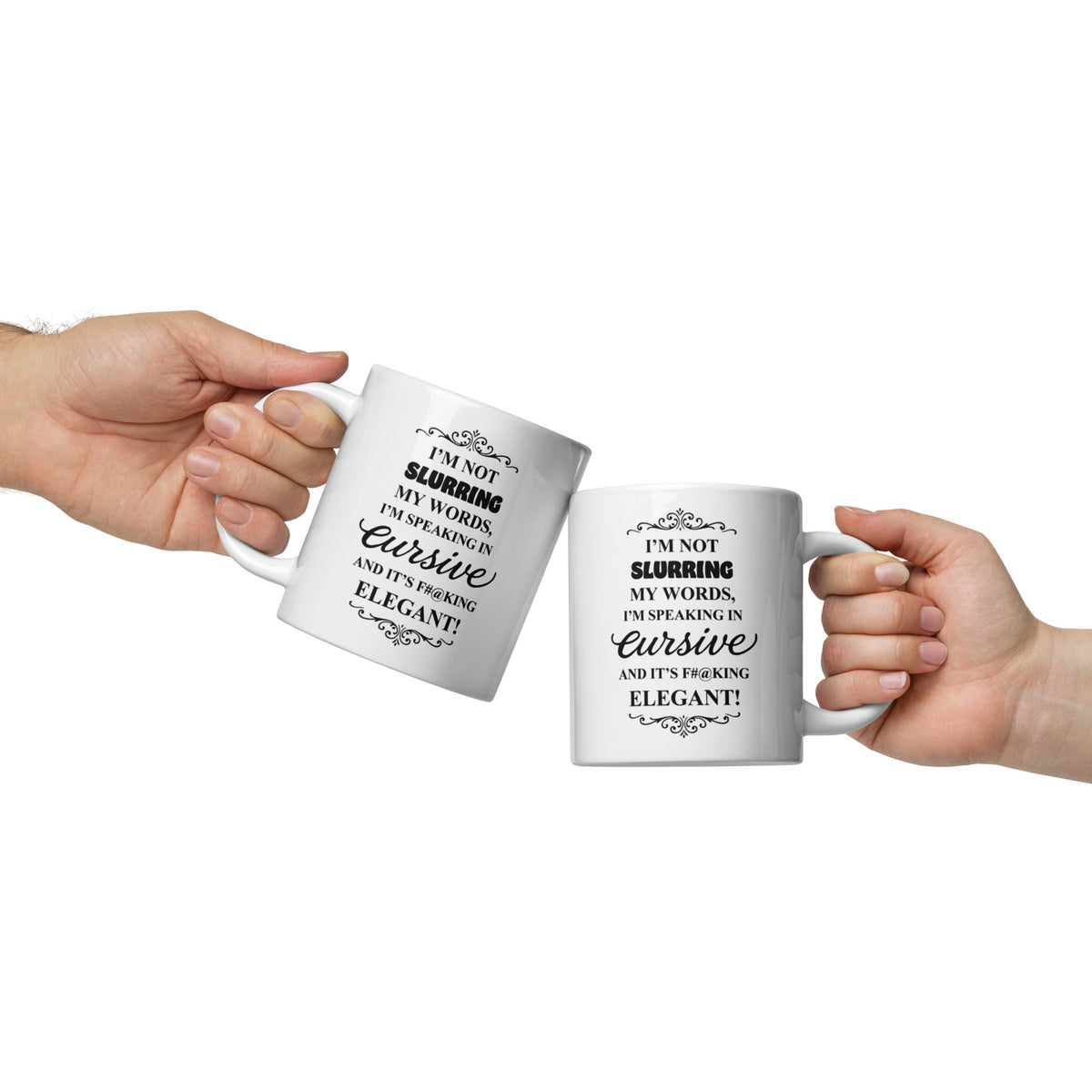 Sarcastic Mug Funny - Speaking in Cursive Coffee Mug - Adult Humor Gift - Wine Lover Gift