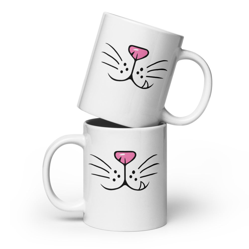 Cat Face Mug - Funny Cat Coffee Mug - Cat Lover Gift - Novelty Ceramic Mug - Cute Cat Mug