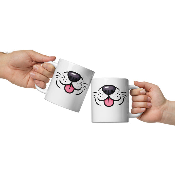 Dog Face Mug - Funny Dog Lover Gift - Cute Puppy Coffee Mug - Dog Mom, Dog Dad Gift