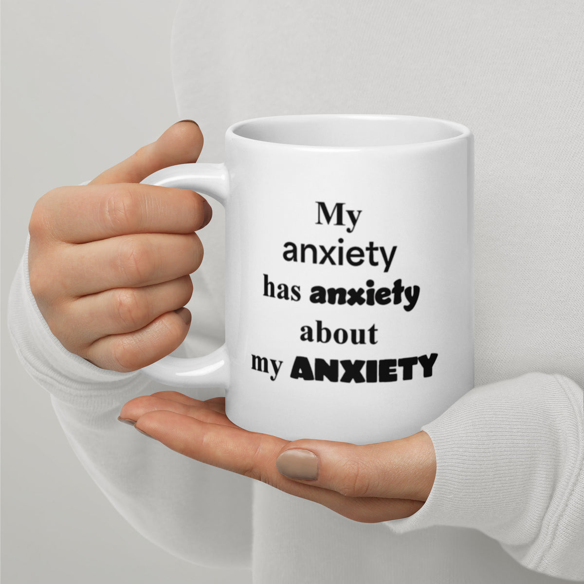 Anxiety Mug Funny - Mental Health Coffee Mug Gift - Overthinker Anxious Gift For Her Him