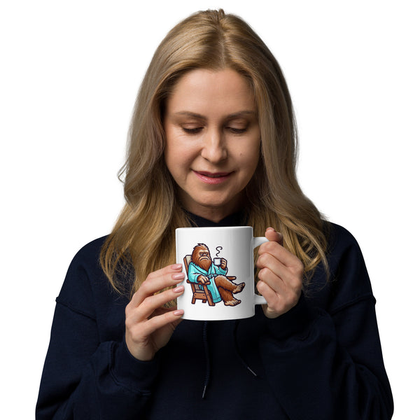Grumpy Bigfoot Mug - Sasquatch Coffee Cup - Funny Cryptid Gift for Campers - Outdoor Camping Humor