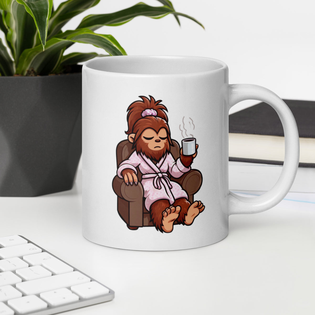 Grumpy Lady Bigfoot Mug - Sasquatch Coffee Cup - Funny Cryptid Gift for Coffee Lovers