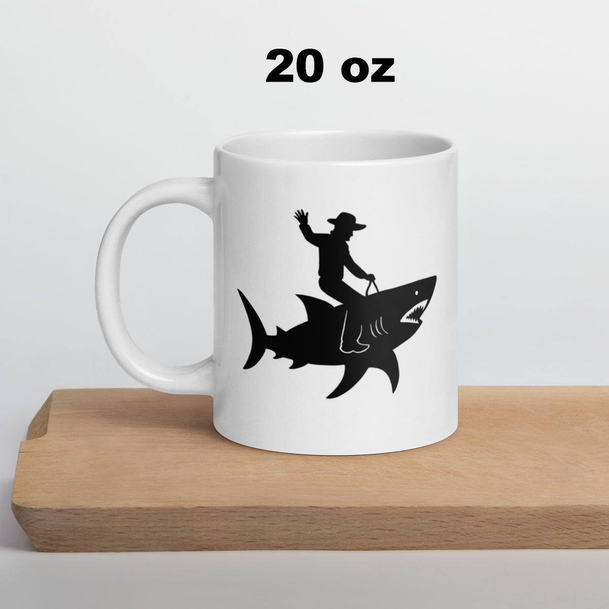 Cowboy Shark Mug - Funny Coffee Mug for Men Dad - Sarcastic Gift Birthday Fathers Day - 11oz 15oz 20oz Ceramic Cup